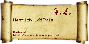Hemrich Lívia névjegykártya